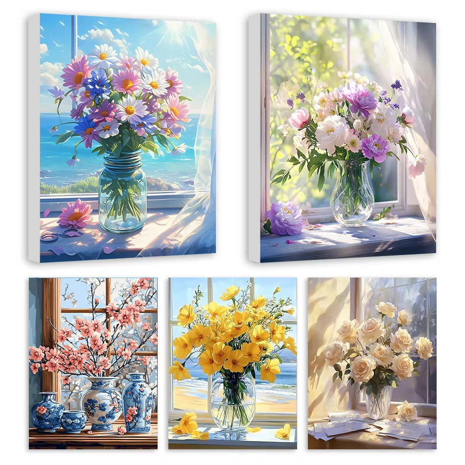 Art Craft Game - Diy Painting By Numbers Window Sill