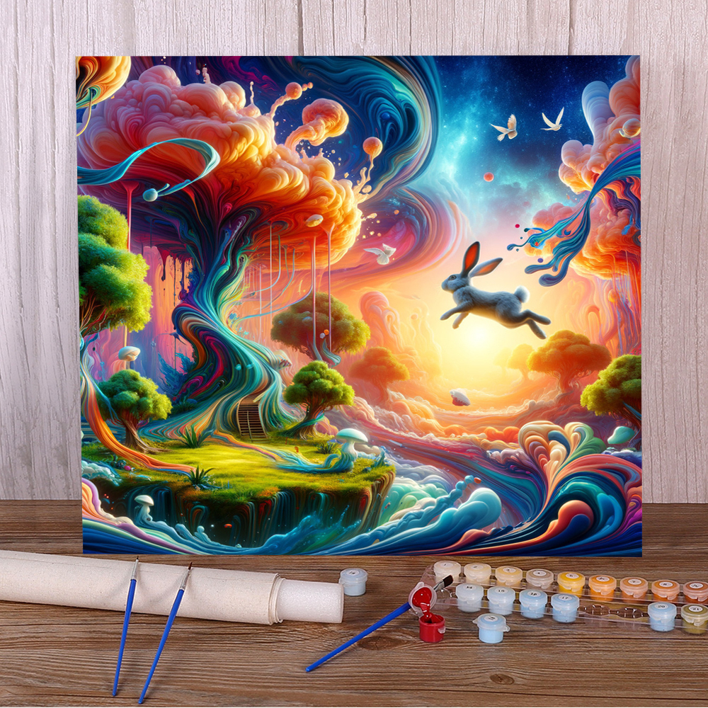 Art Craft Game - Animal Rabbit Painting By Number Personalized
