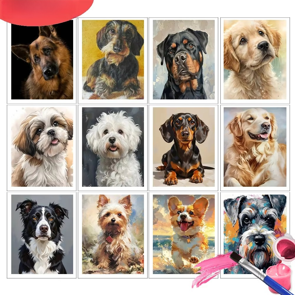 Art Craft Game - Painting By Number Kits Dog Animal