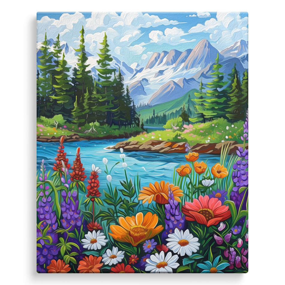 Art And Craft With Paint - 2026-Paint By Numbers,Scenic Flower Balloon Mountain,Arts