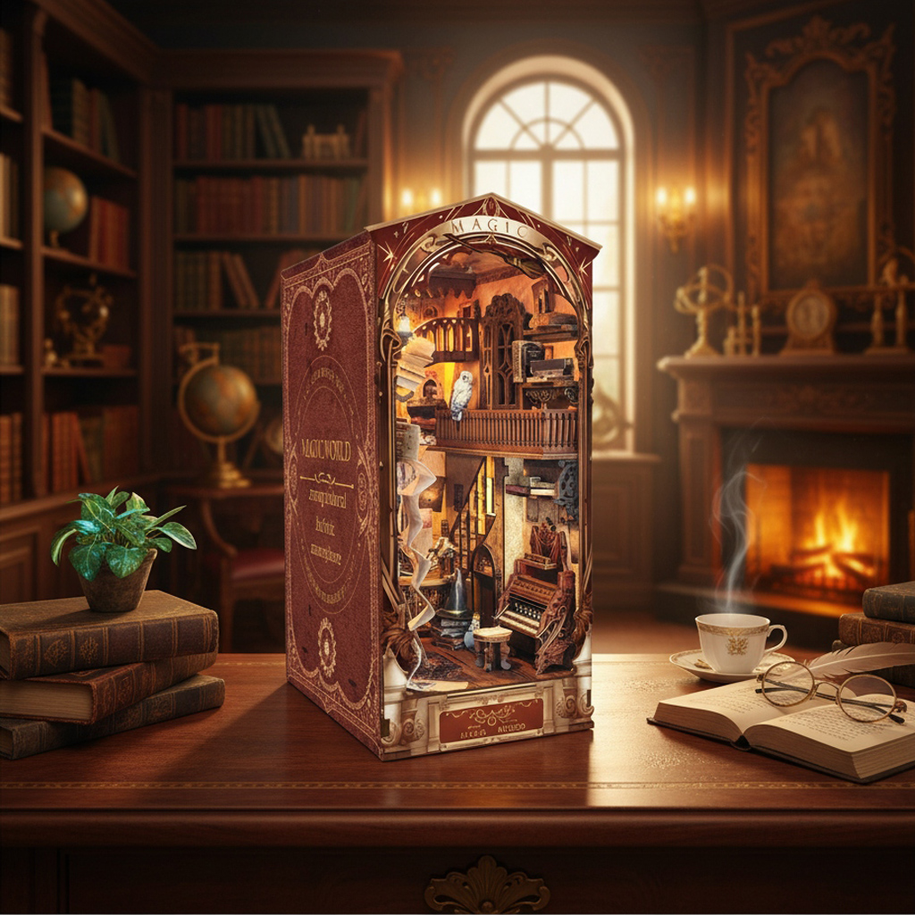 Art Craft Books - OUZEY 3D Wooden Book Nook DIY
