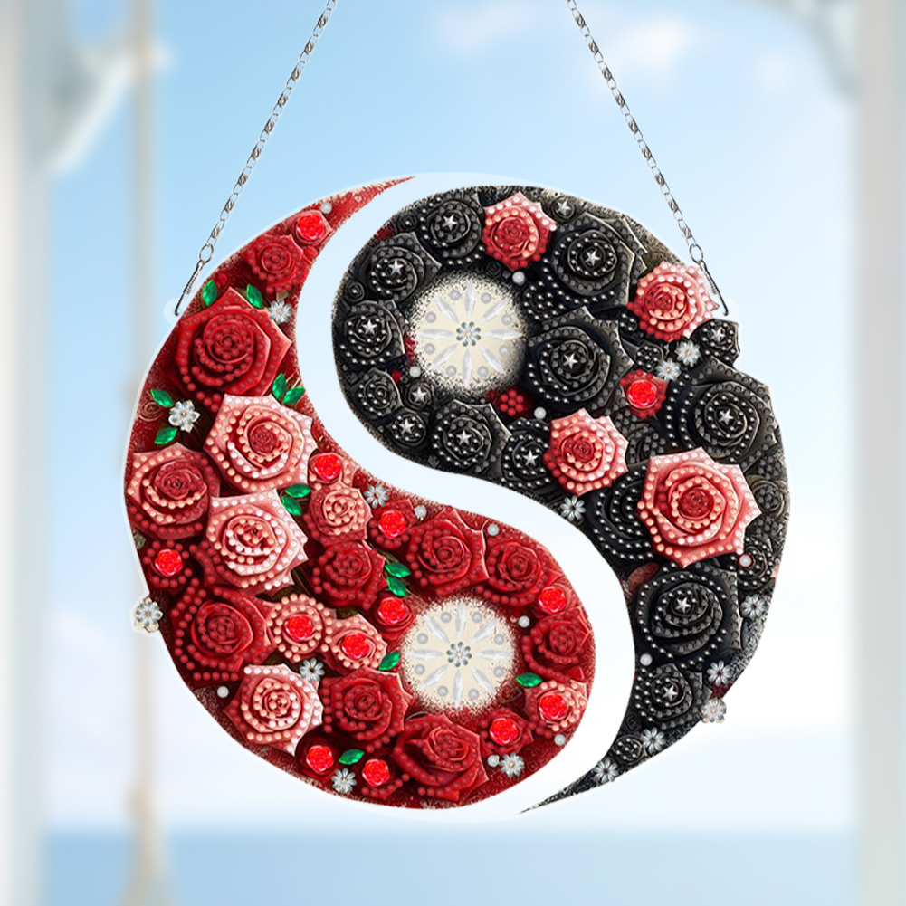 Art Craft Idea - Elegant Rhinestone Diamond Art Window Pendant