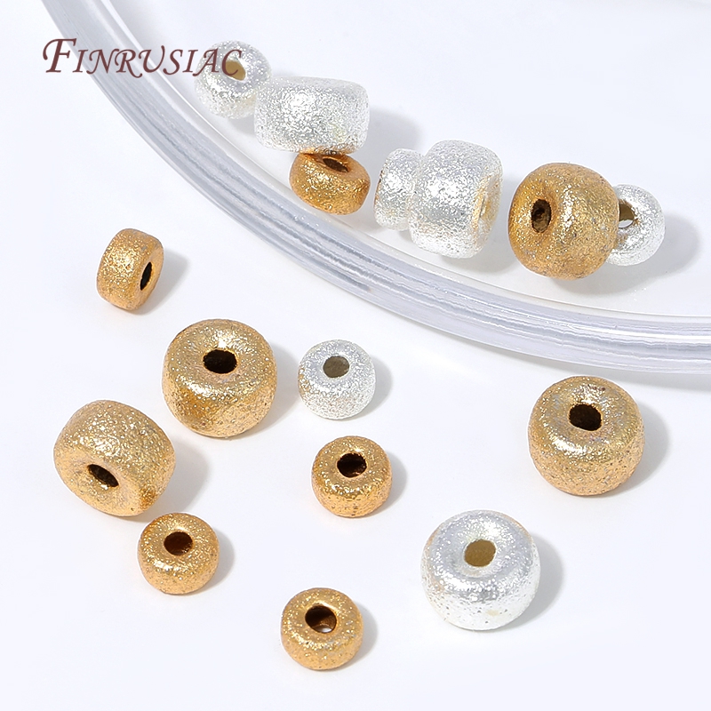 Art Craft Making - 18K Gold Plated Metal Loose Beads,Frosted