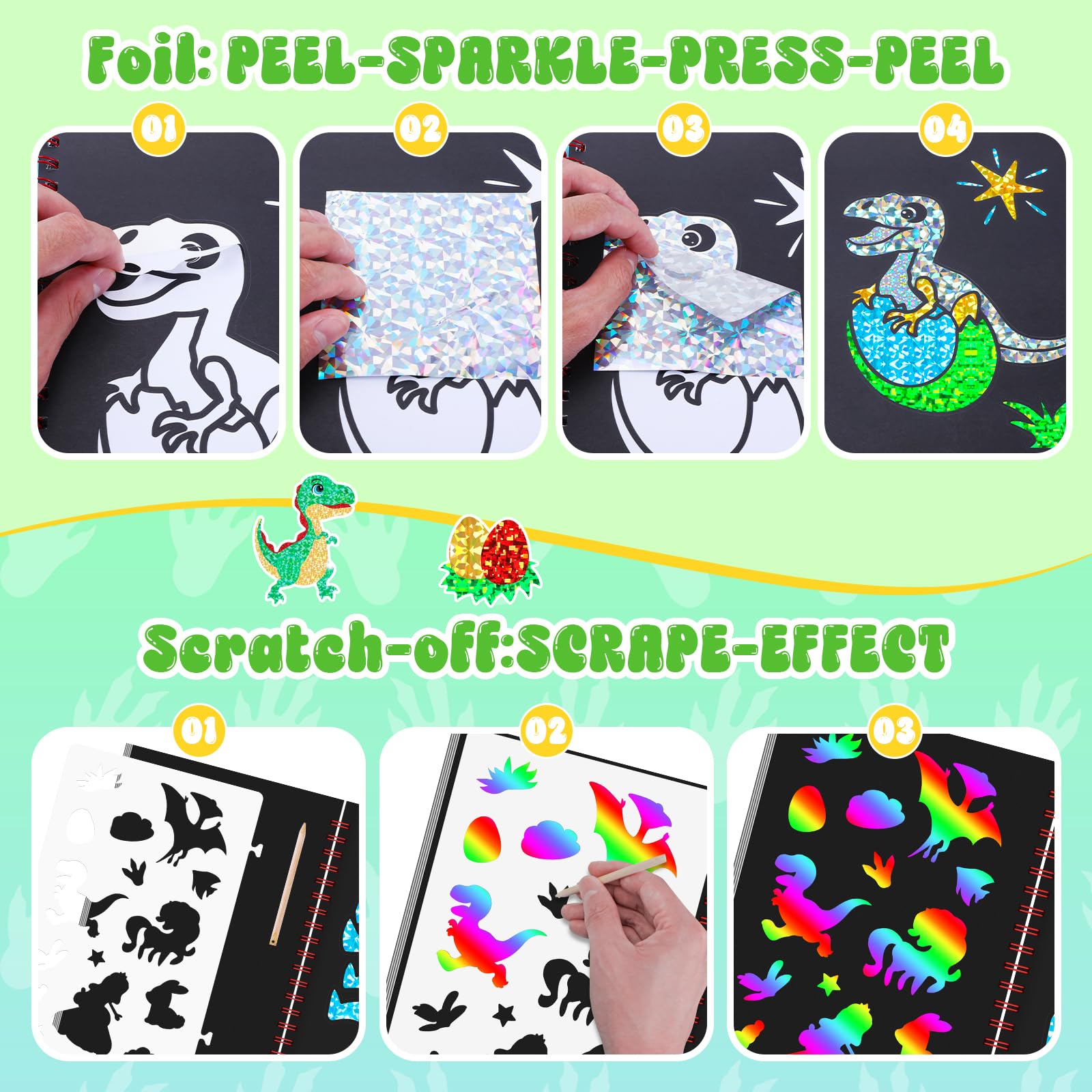 Dinosaur Scratch Art Book for  - Art Craft Books recensie en prijs