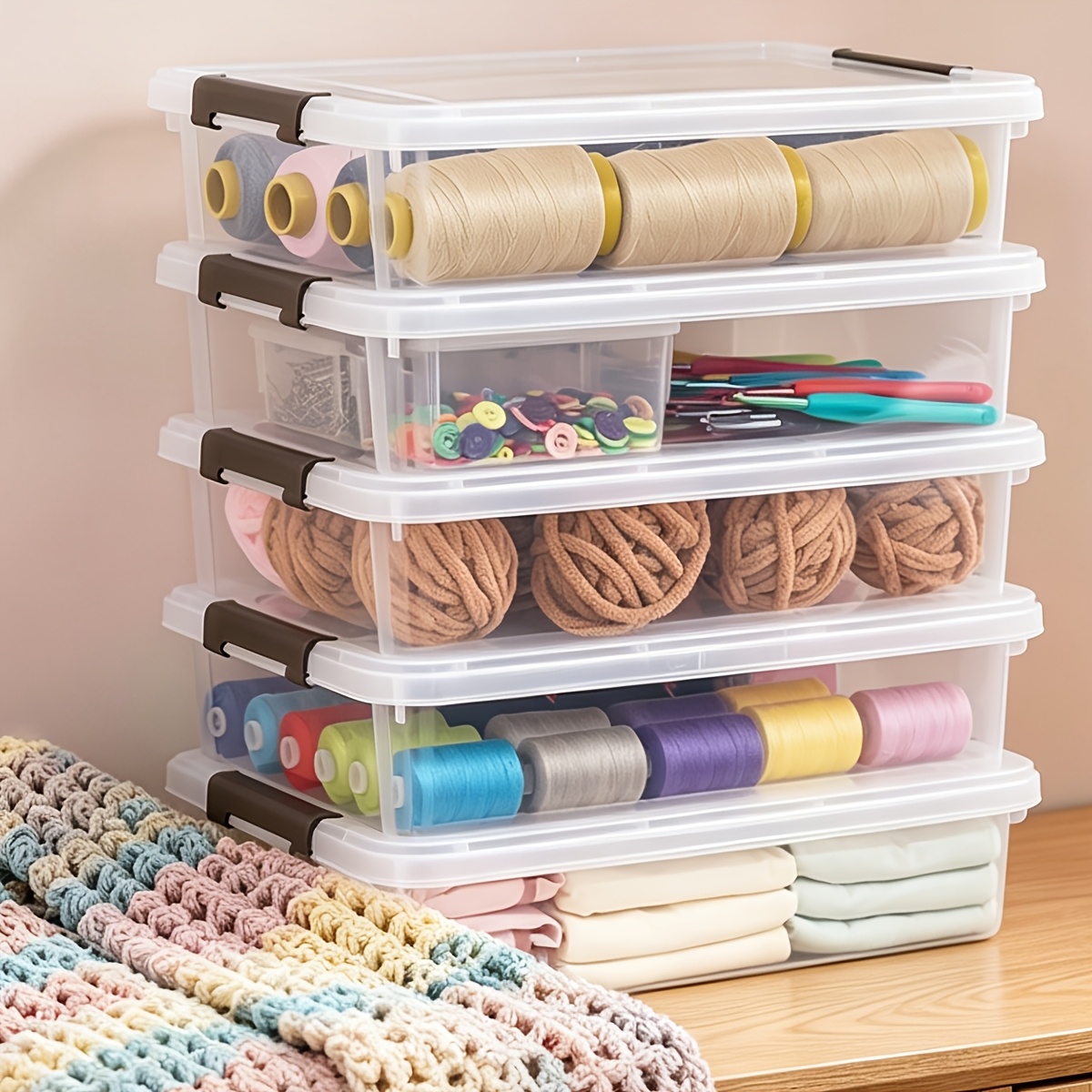 5pcs Clear Plastic Storage Box - Art Craft Game recensie en prijs