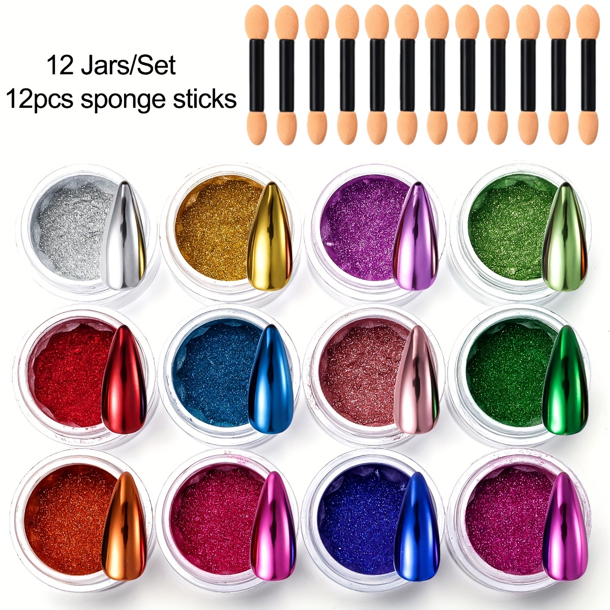 12 Color Chrome Nail Powder Se - Art Craft Mirror recensie en prijs