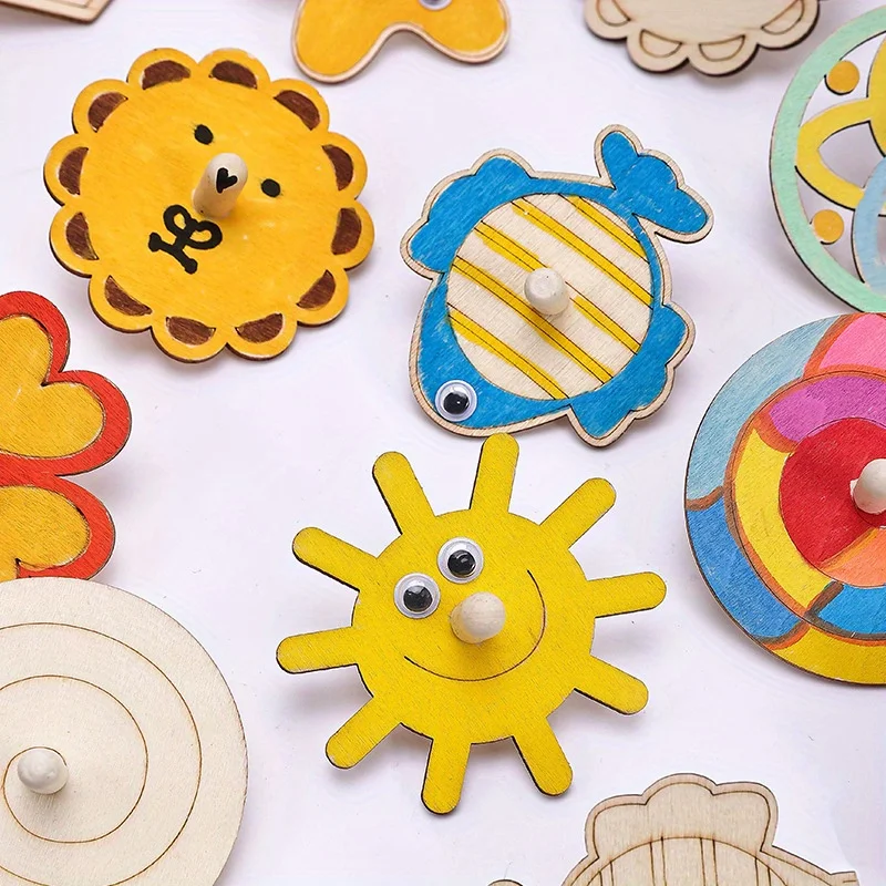 16pcs Wooden Spinning Top Craf - Art Craft Idea recensie en prijs