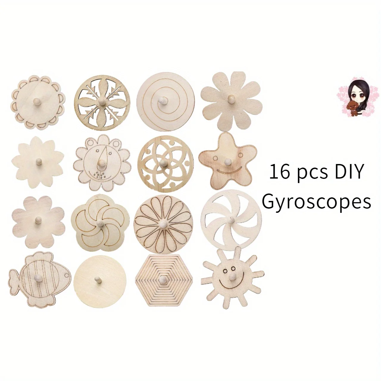 16pcs Wooden Spinning Top Craf - Art Craft Idea recensie en prijs