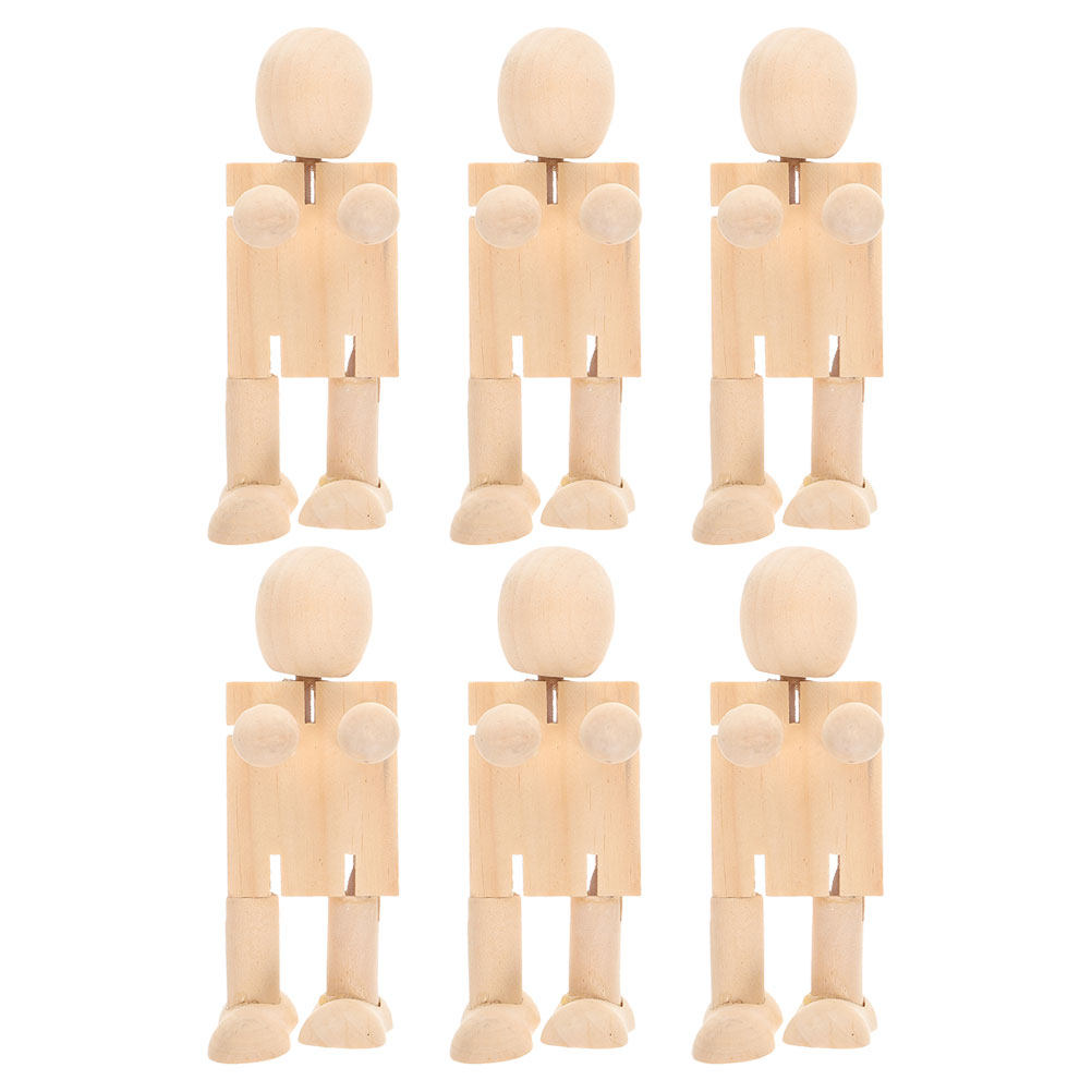 6Pcs Paintable Wooden Robot Fi - Art Craft Robot recensie en prijs