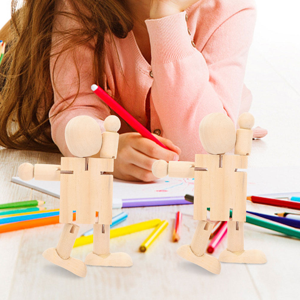 6Pcs Paintable Wooden Robot Fi - Art Craft Robot recensie en prijs