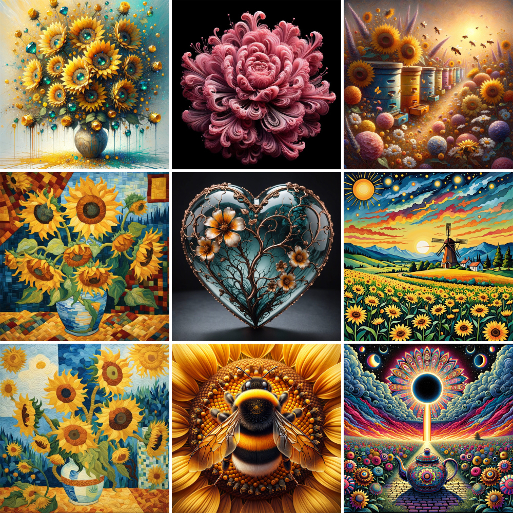 Flowers Sunflower Bee Paint By - Art Craft Idea recensie en prijs