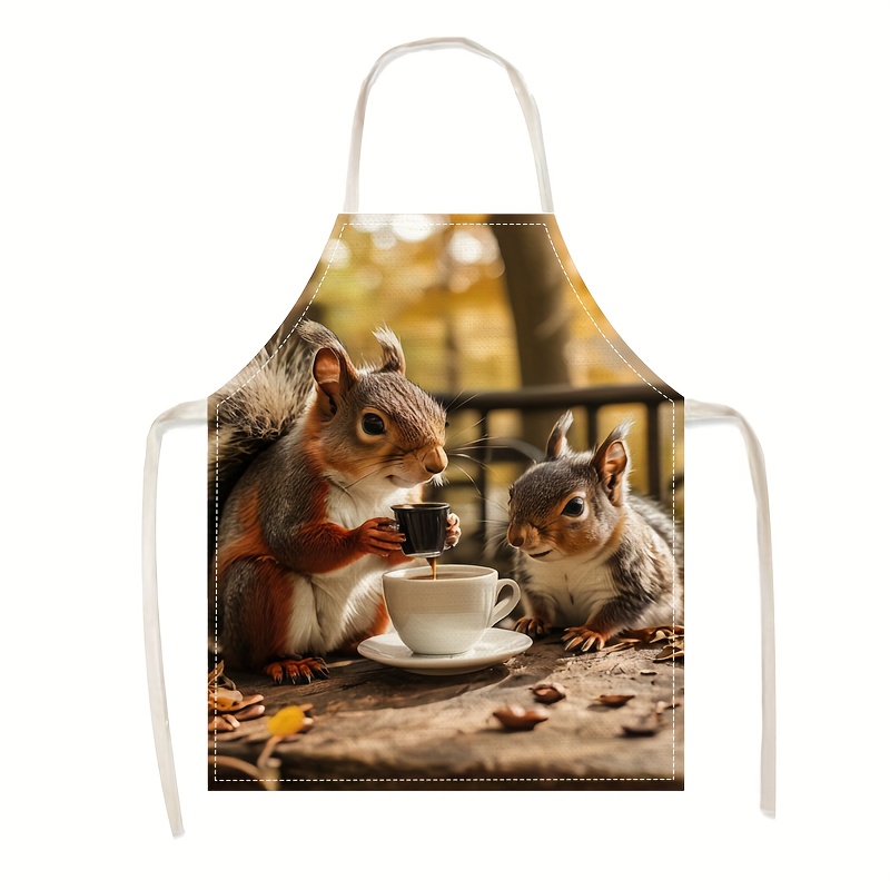 Linen Apron Squirrel Coffee Sc - Art Craft Idea recensie en prijs