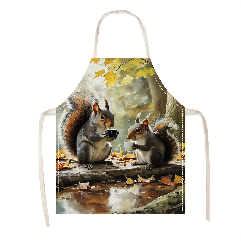 Linen Apron Squirrel Coffee Sc - Art Craft Idea recensie en prijs