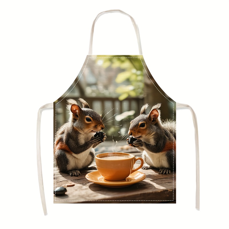 Linen Apron Squirrel Coffee Sc - Art Craft Idea recensie en prijs