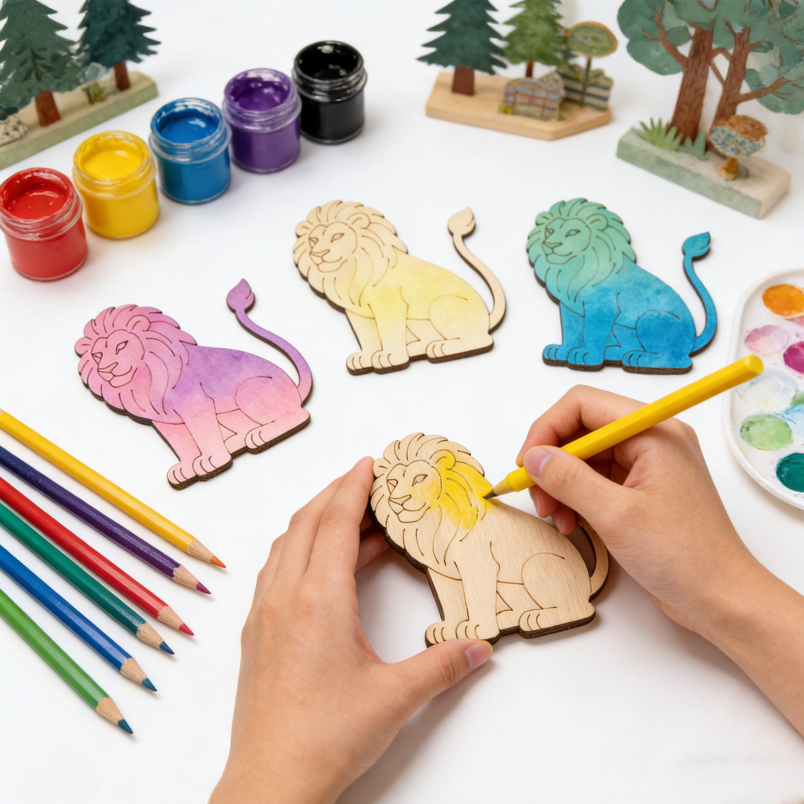 10pcs/set Unfinished Wood Lion - Art Craft Lion recensie en prijs