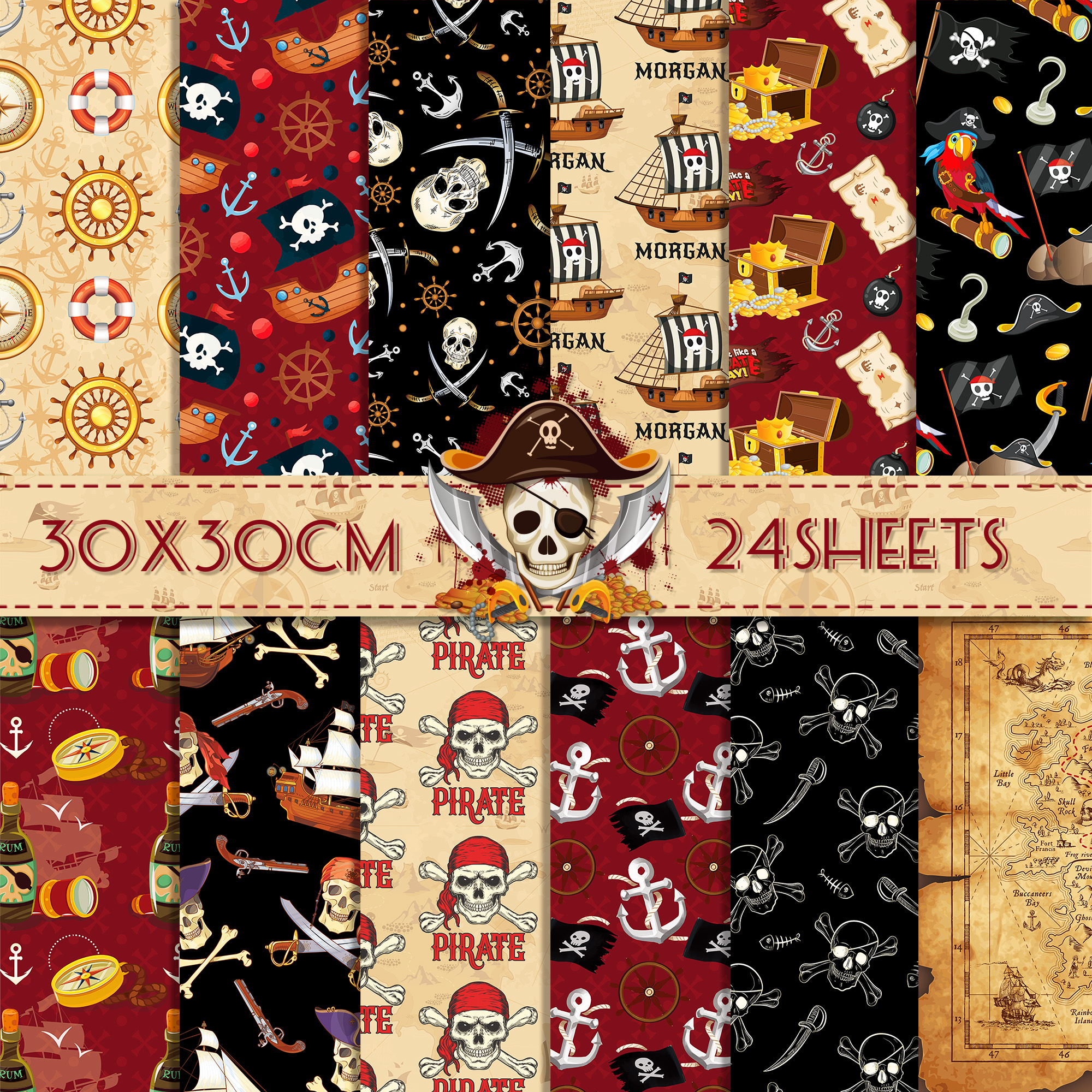 24pcs European Pirate Theme DI - Art Craft With Paper recensie en prijs