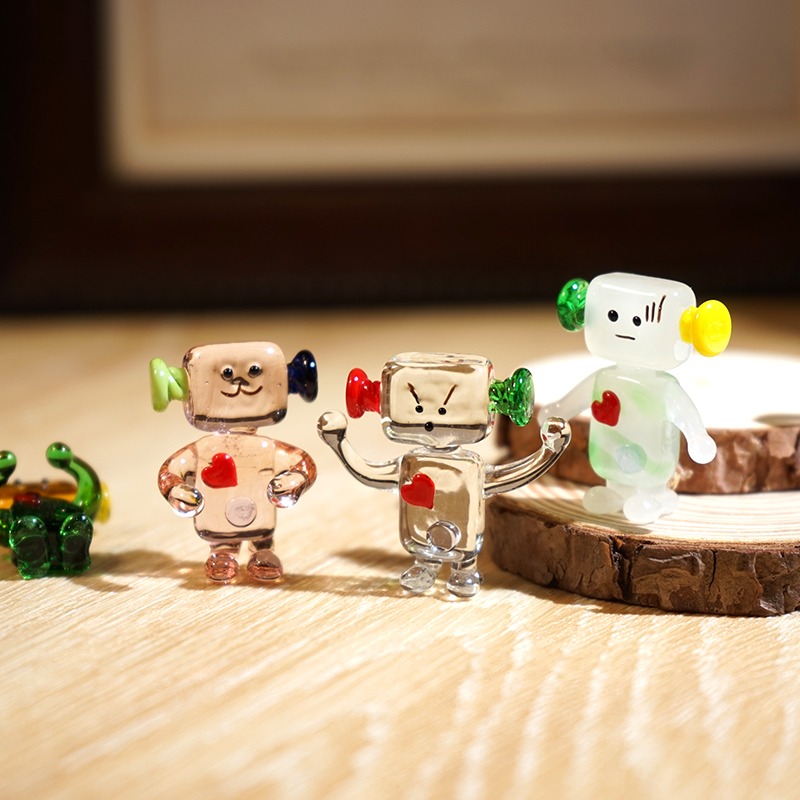 Cute Face Robot Handcrafted Gl - Art Craft Robot recensie en prijs