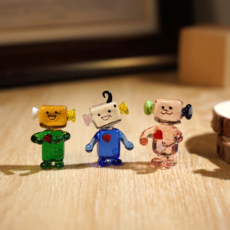 Cute Face Robot Handcrafted Gl - Art Craft Robot recensie en prijs