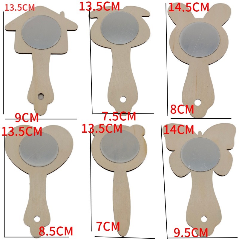 2pcs DIY Wooden Mirror Mini Wo - Art Craft Mirror recensie en prijs