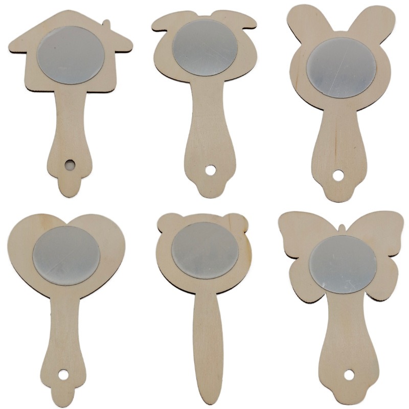 2pcs DIY Wooden Mirror Mini Wo - Art Craft Mirror recensie en prijs